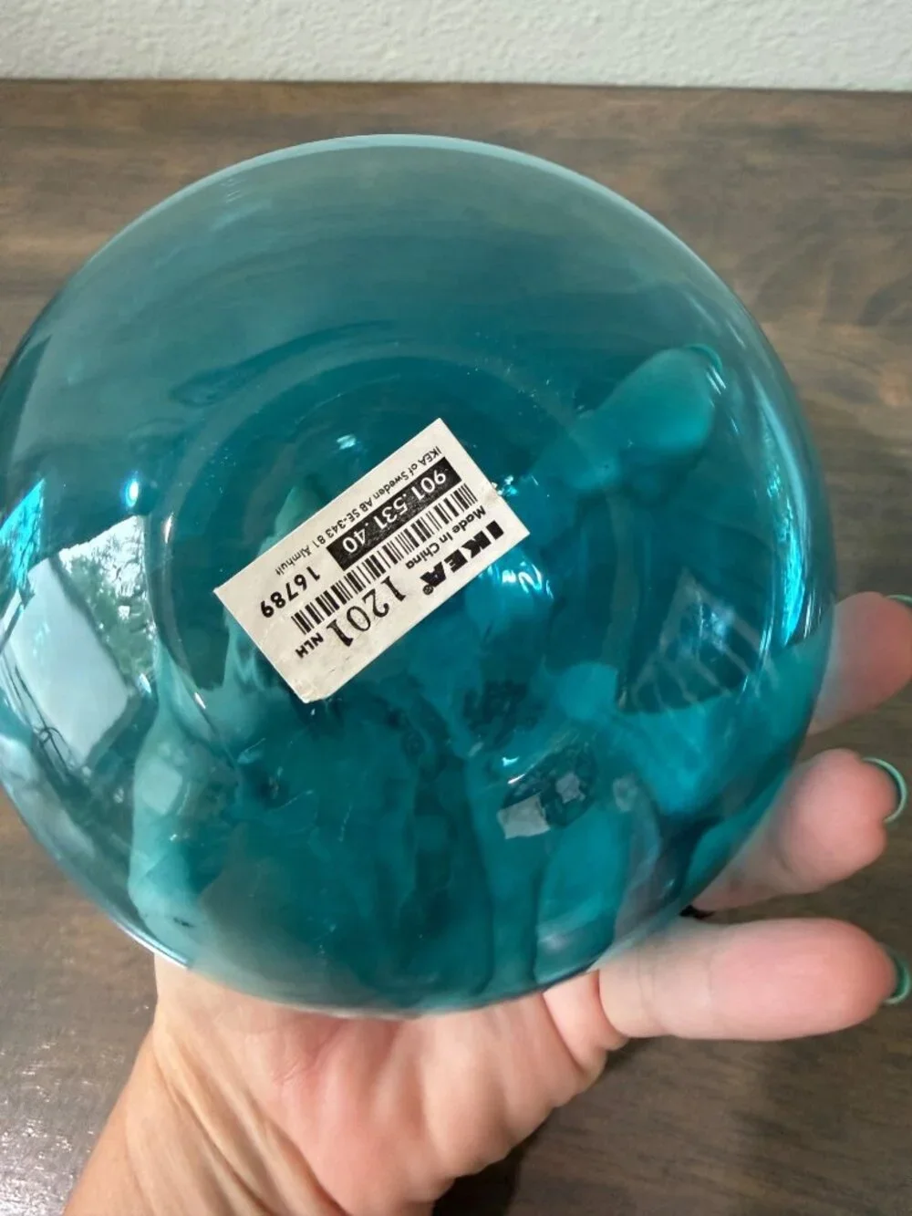 IKEA Turquoise Blue Salong Glass Bud Vase